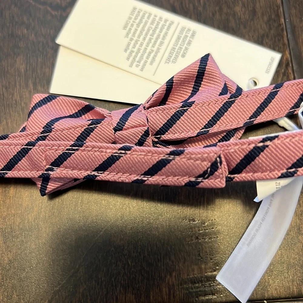 NWT Janie and Jack Special Occasion Baby Boys Pink and Blue Striped Bow Tie!